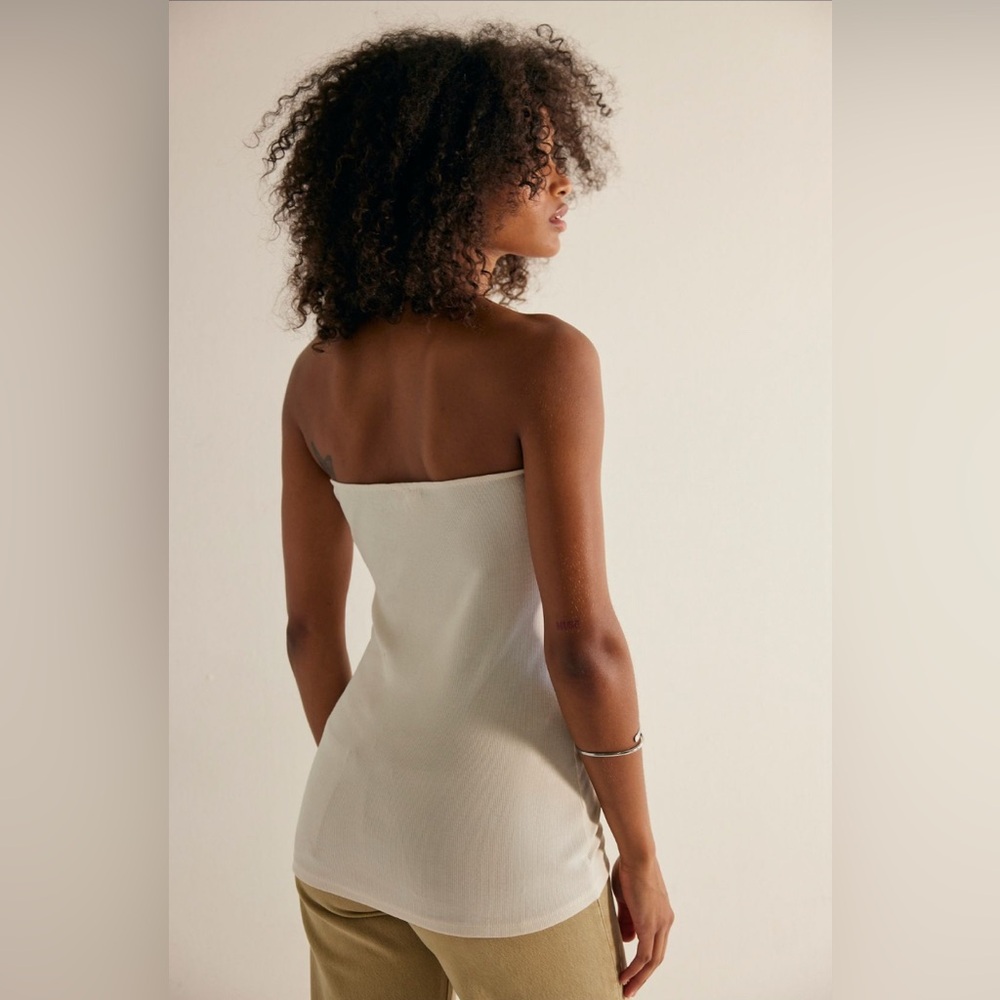 FREE PEOPLE Sunday Market Rose Graphic Ribbed Tube Top - Picture 4 of 11